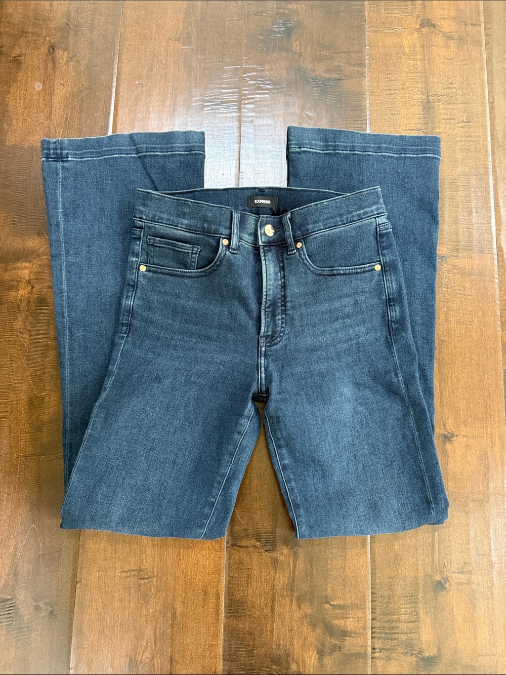 Express Women’s Straight Leg Jeans in Dark Blue